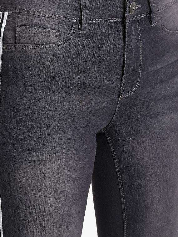 side taped slim fit jeans - 16237425 - Zoom Image - 5