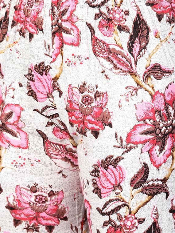 solid kurta with floral sharara set - 16237466 - Zoom Image - 5