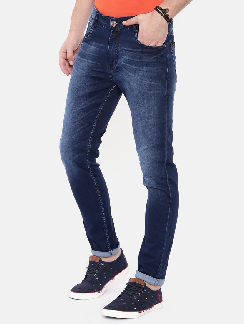 blue cotton blend heavy washed jeans - 16237516 - Zoom Image - 2