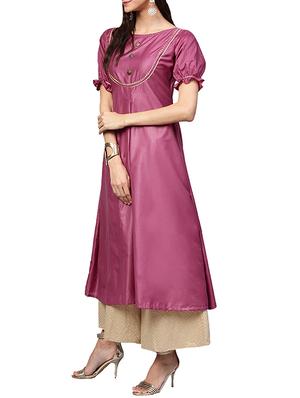 solid a-line kurta - 16237816 - Standard Image - 2