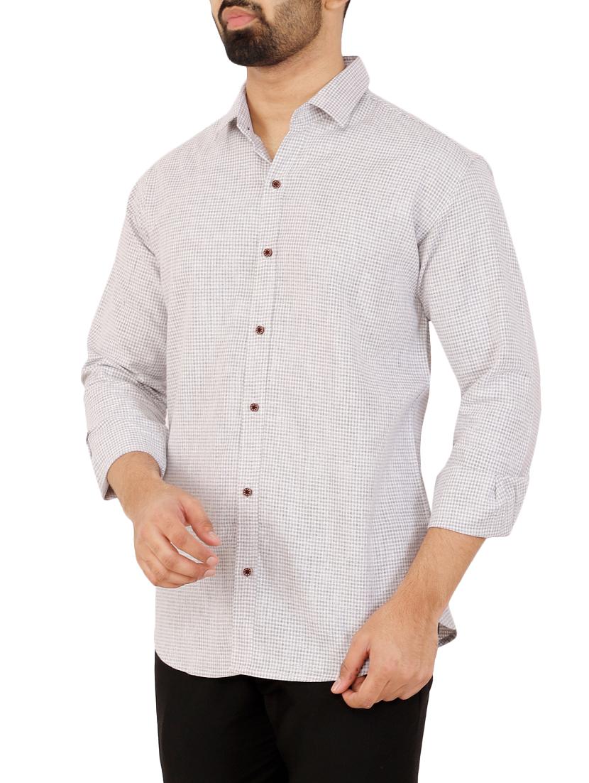 grey checkered casual shirt - 16238259 - Zoom Image - 2