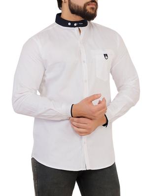 white solid casual shirt - 16238322 - Standard Image - 2