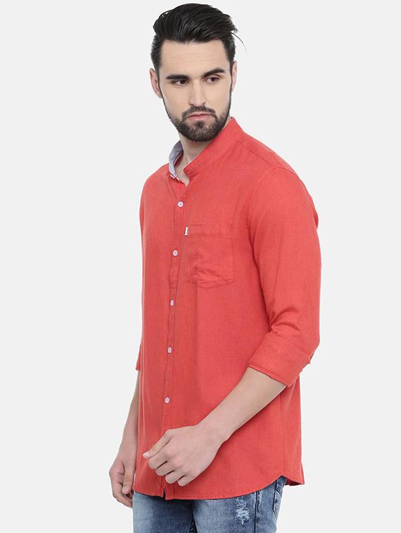 red solid casual shirt - 16238383 - Zoom Image - 2