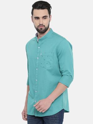 blue printed casual shirt - 16238384 - Standard Image - 2