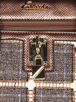 gold leatherette (pu) regular handbag - 16238477 - Standard Image - 5
