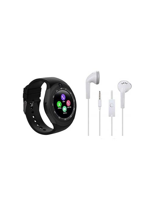 zoom star y1s smart watch (black) with yr earphone (white) - 16238565 - Very Small Image - 1