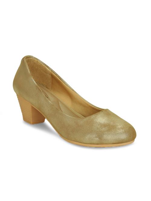 gold slip on pumps - 16239553 - Standard Image - 1