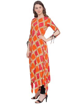 geometrical printed asymmetric kurta - 16239725 - Standard Image - 2