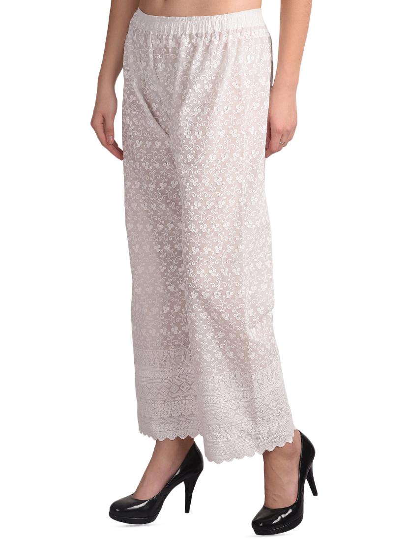 embroidered solid palazzo - 16239819 - Zoom Image - 2