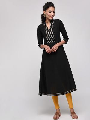 gota work flared kurta - 16239838 - Standard Image - 2