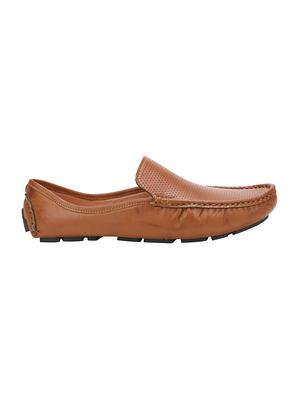 tan leatherette slip on loafers - 16240805 - Standard Image - 2