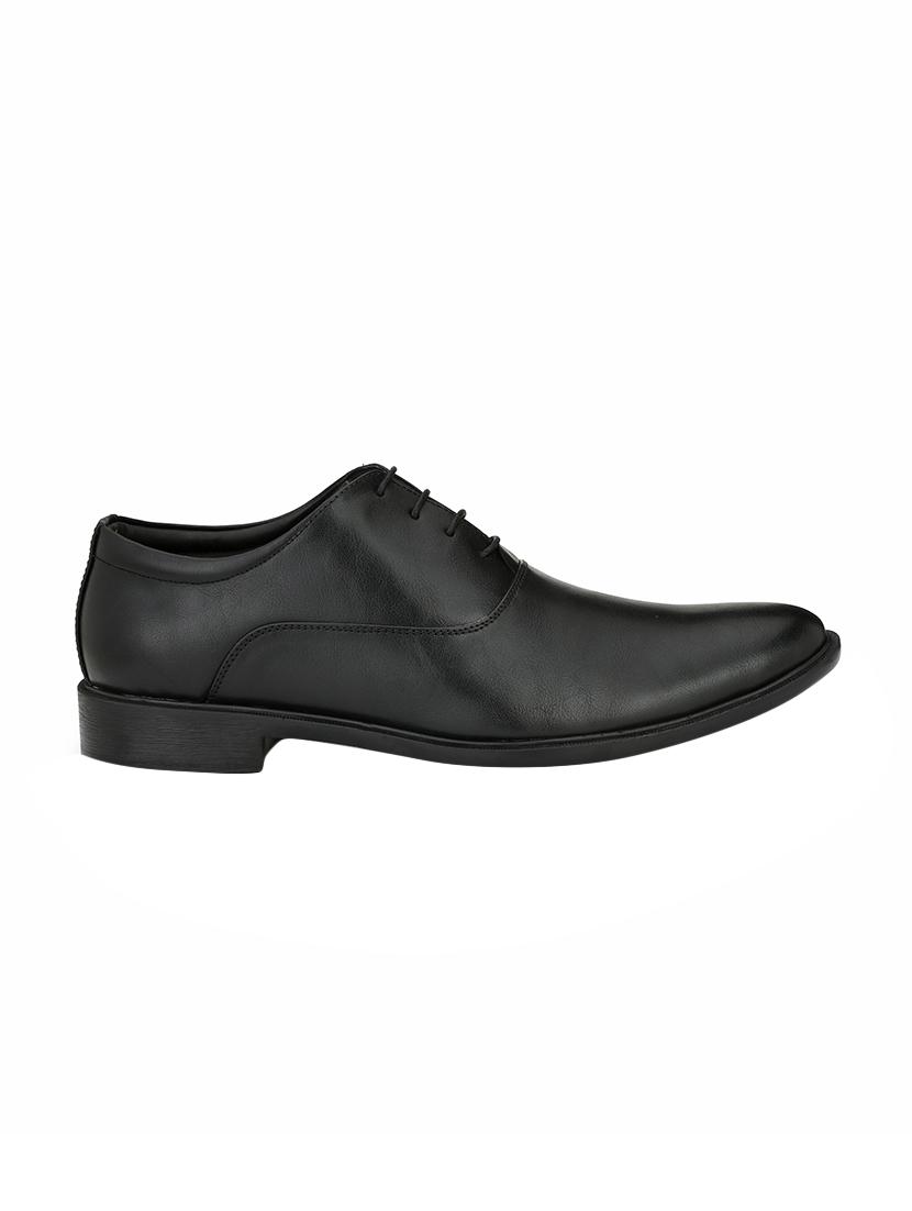 black leatherette lace-up oxfords - 16241381 - Zoom Image - 2