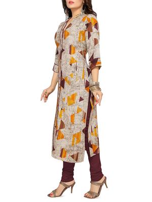 geometrical printed straight kurta - 16241435 - Standard Image - 2