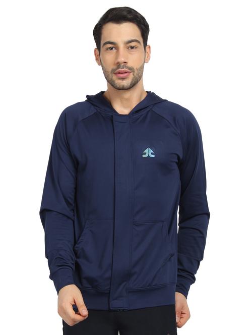 navy blue polyester casual jacket - 16242012 - Standard Image - 1