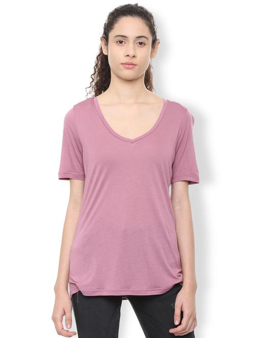v-neck solid top - 16242241 - Standard Image - 1