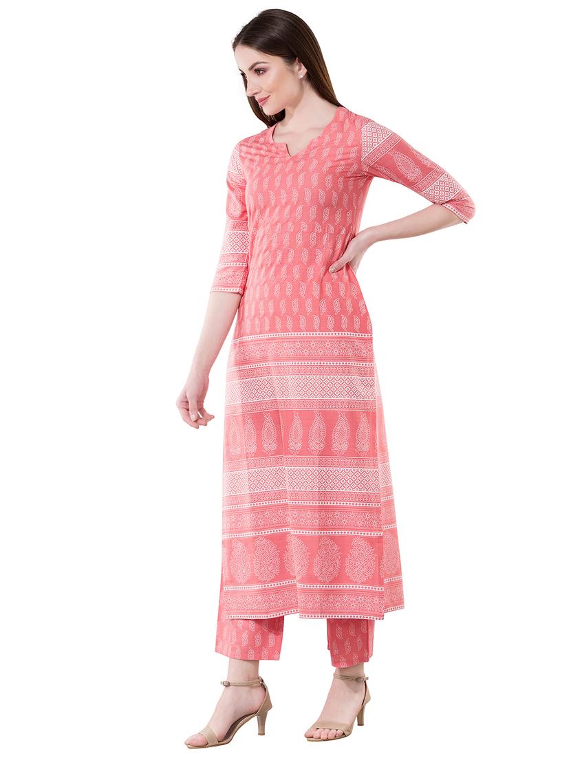 paisley printed kurta with palazzo set - 16242520 - Zoom Image - 2