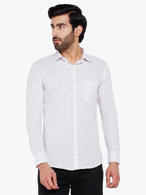 white printed casual shirt - 16242778 - Standard Image - 1