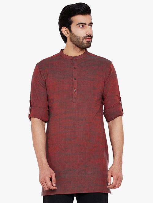 red solid short kurta - 16242798 - Standard Image - 1