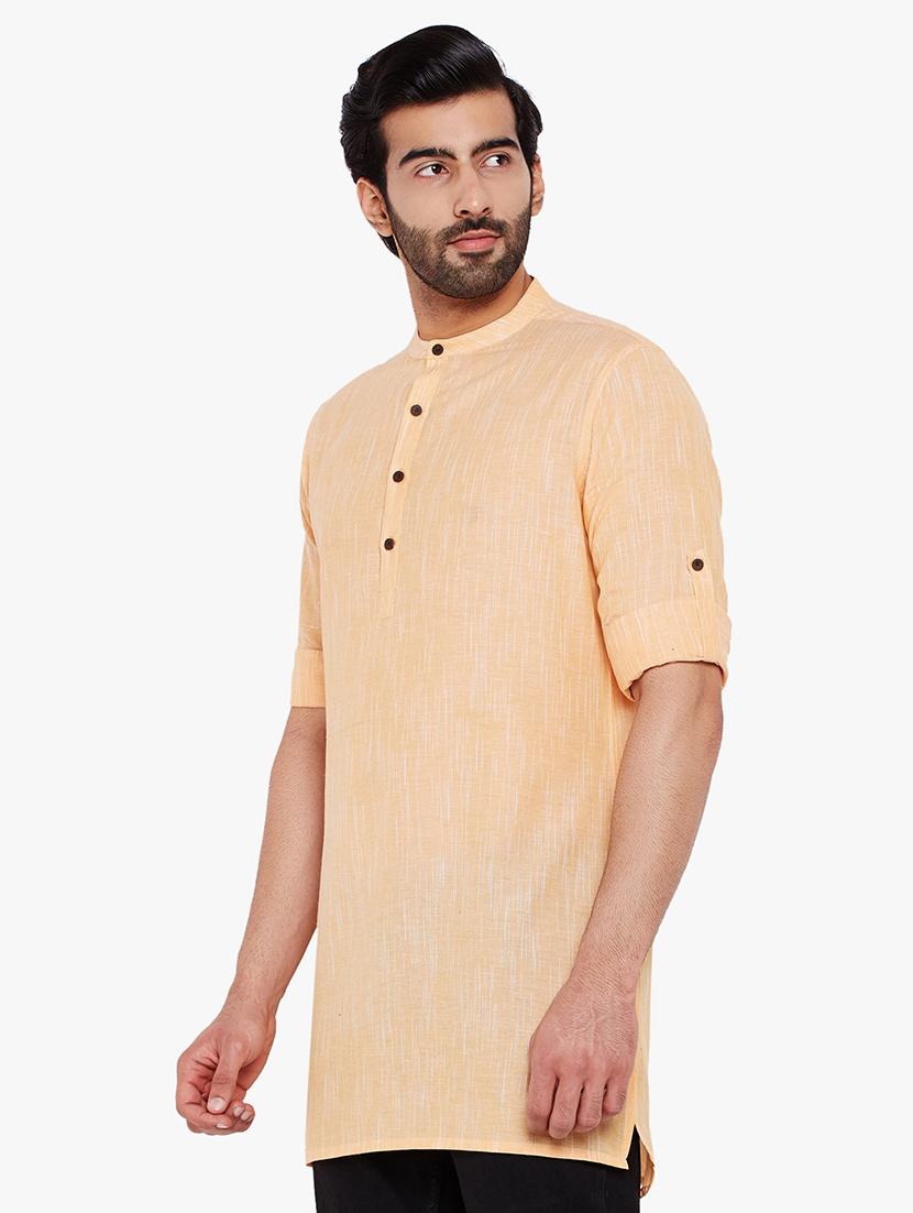 yellow solid short kurta - 16242799 - Zoom Image - 2