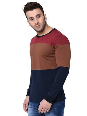 multi colored color block t-shirt - 16243824 - Standard Image - 2