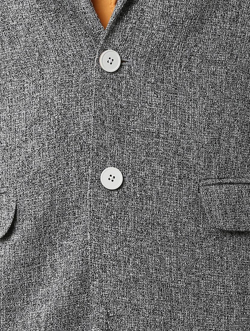 grey solid single breasted casual blazer - 16243861 - Zoom Image - 5