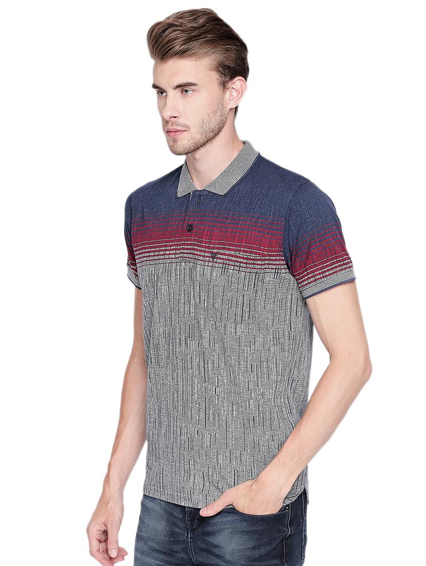 grey cotton blend polo t-shirt - 16243993 - Zoom Image - 2