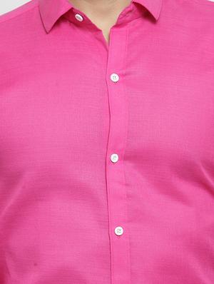 pink solid casual shirt - 16244032 - Standard Image - 5