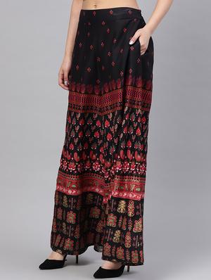 Printed flared palazzo - 16244558 - Standard Image - 2