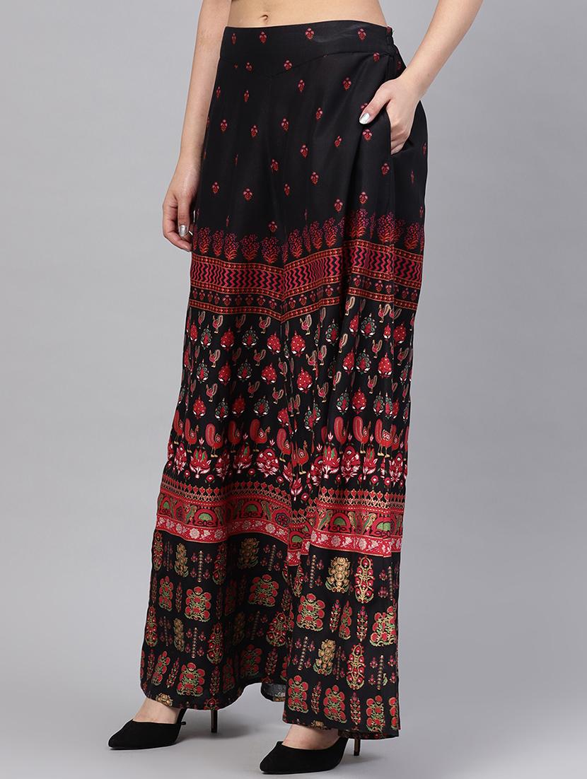 Printed flared palazzo - 16244558 - Zoom Image - 2