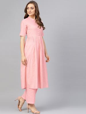 Checkered flared with pant set - 16244665 - Standard Image - 2