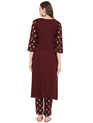 Block printed straight kurta - 16244762 - Standard Image - 2