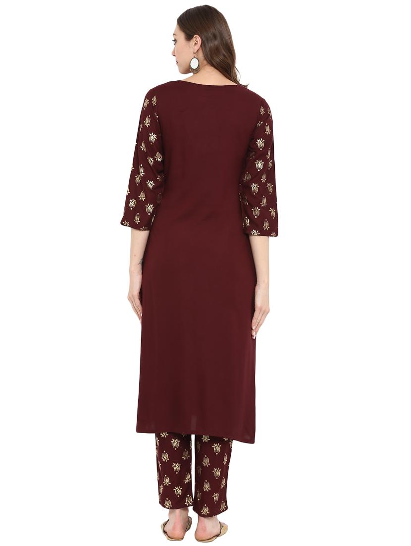 Block printed straight kurta - 16244762 - Zoom Image - 2