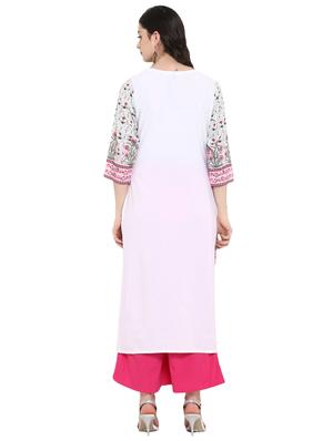 floral printed straight kurta - 16244786 - Standard Image - 2