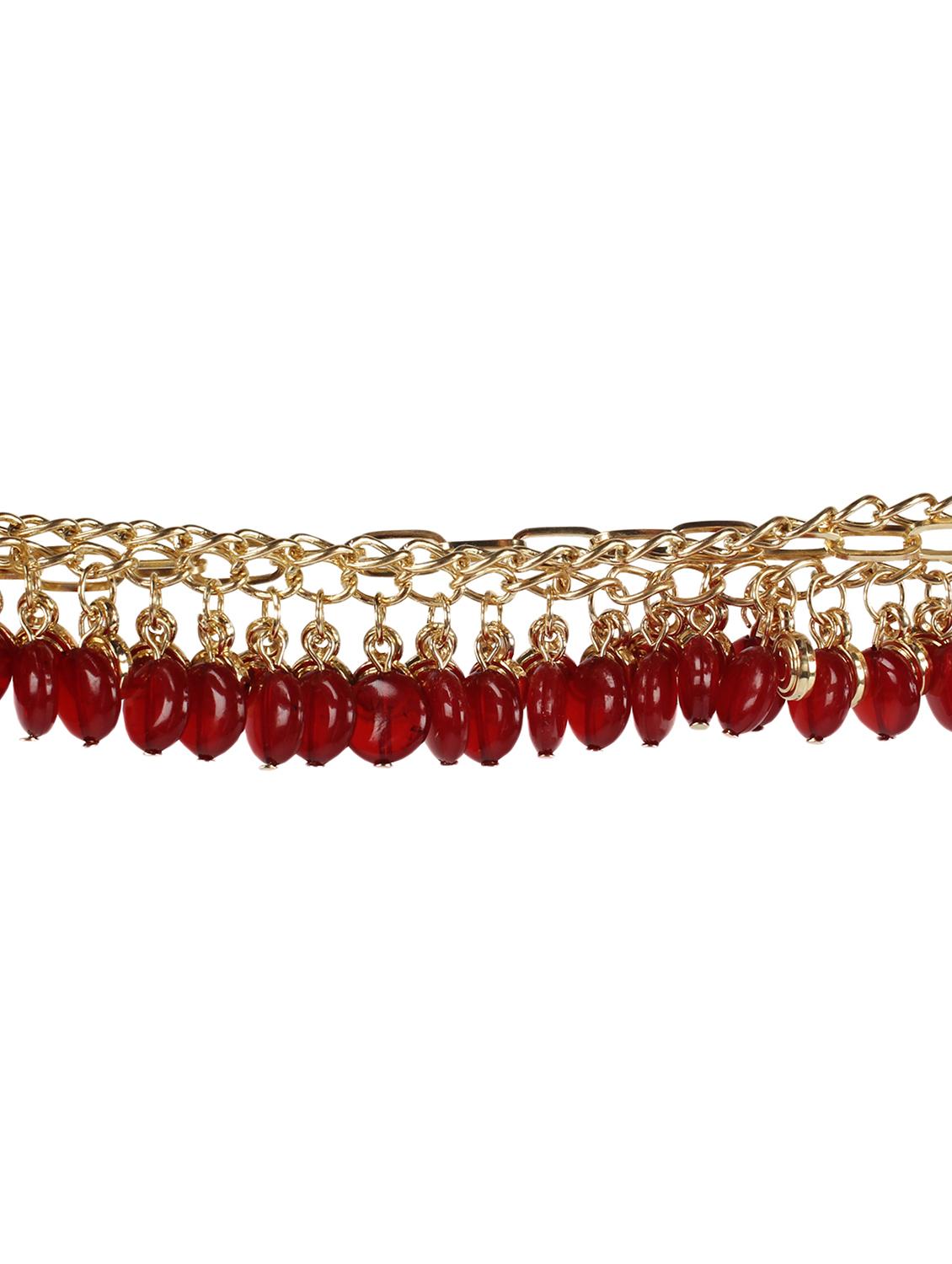 red metal beaded bracelet - 16245013 - Zoom Image - 2