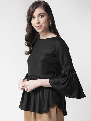 bell sleeved gathered top - 16245034 - Standard Image - 2
