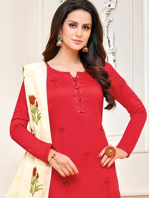 Embroidered palazzo unstitched suit - 16245051 - Standard Image - 2