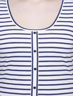 scoop neck stripes print tee - 16245186 - Standard Image - 5