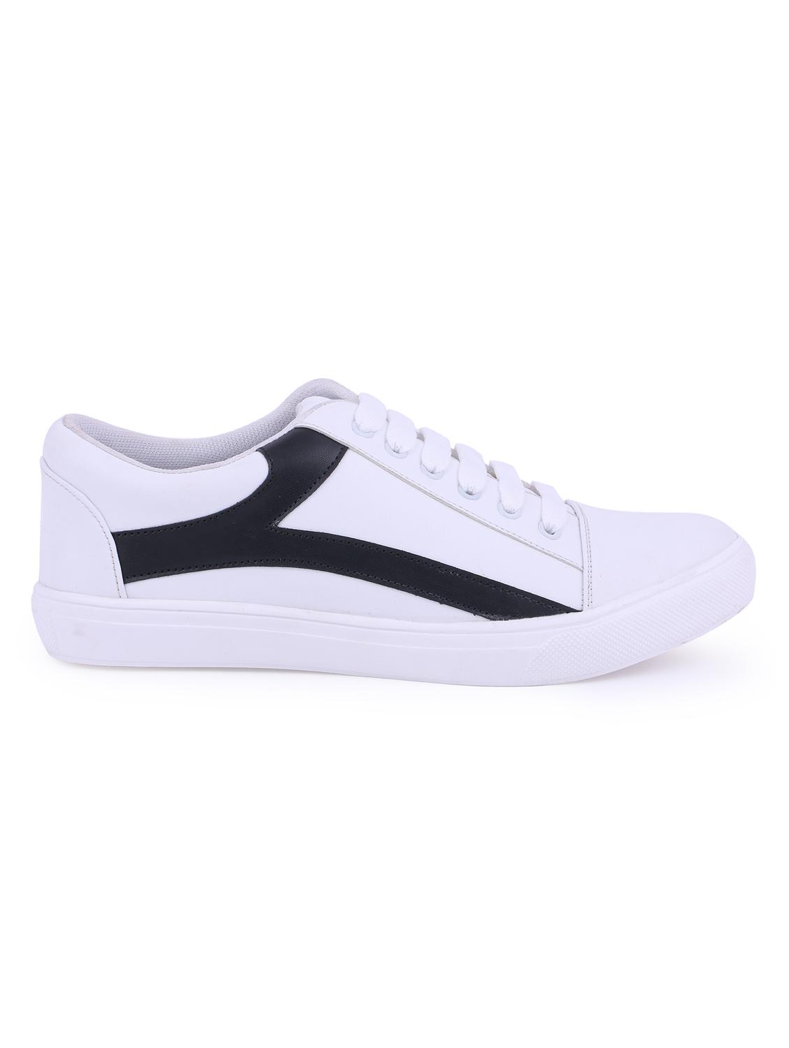 white leatherette lace up sneakers - 16245259 - Zoom Image - 2
