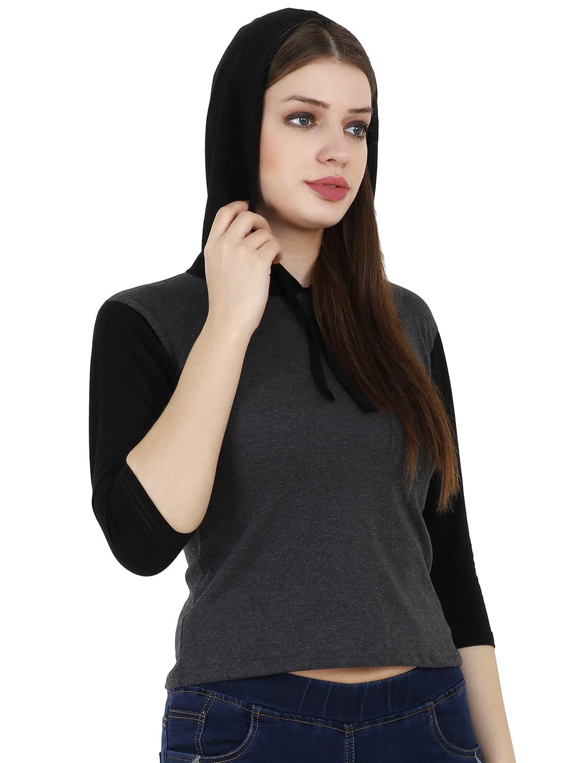 Hooded Three quarter sleeve tee - 16245368 - Zoom Image - 2