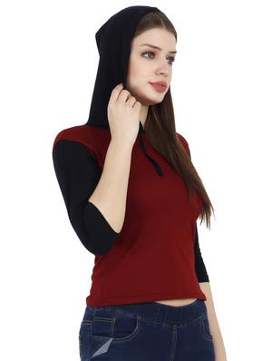 three quarter sleeve hooded tee - 16245371 - Standard Image - 2