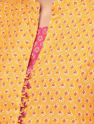 printed anarkali kurta with jacket - 16245546 - Standard Image - 5