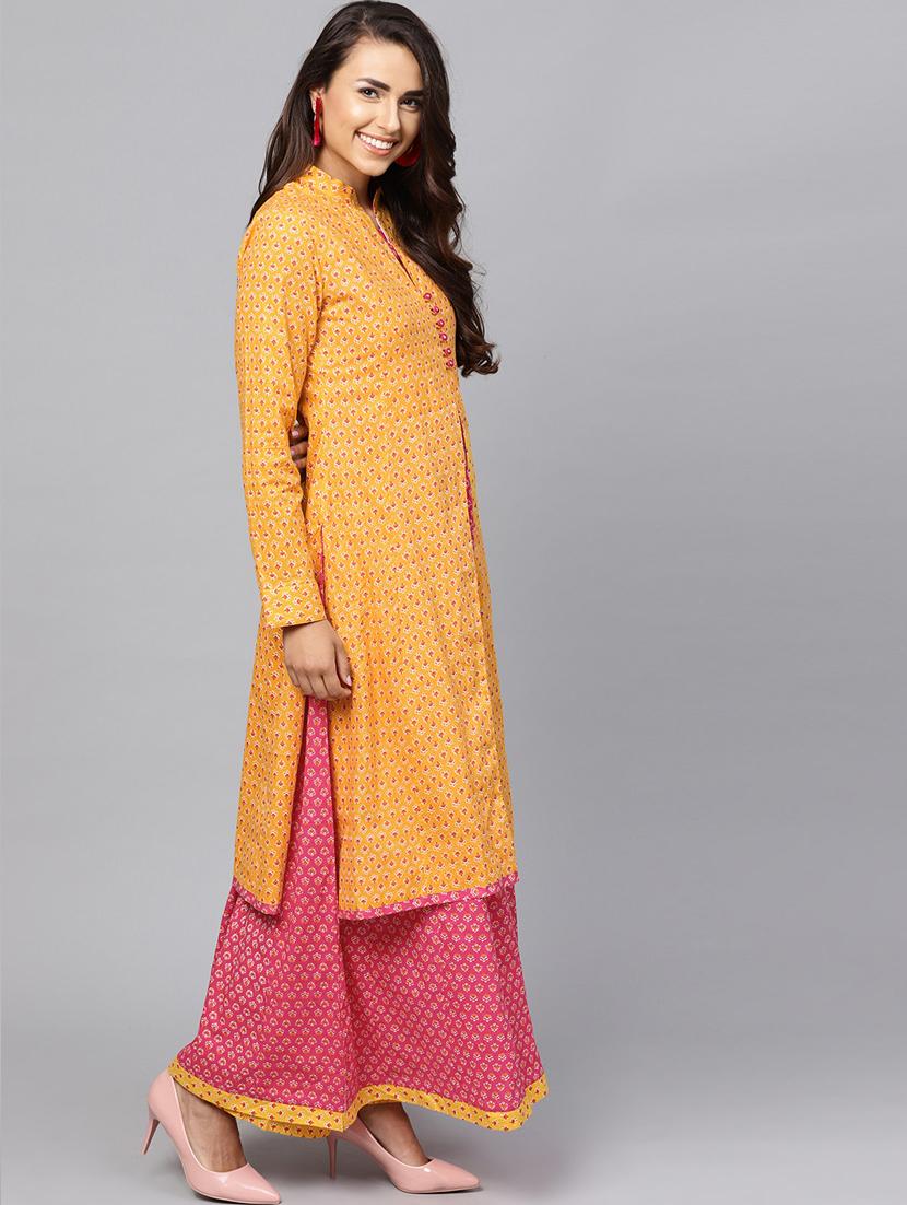 printed anarkali kurta with jacket - 16245546 - Zoom Image - 2