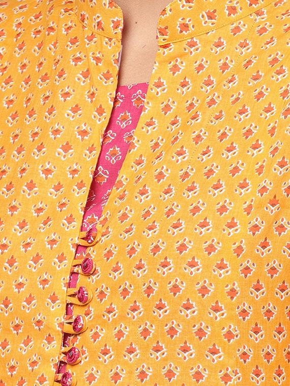 printed anarkali kurta with jacket - 16245546 - Zoom Image - 5