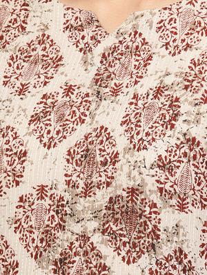 block printed straight kurta - 16245550 - Standard Image - 5