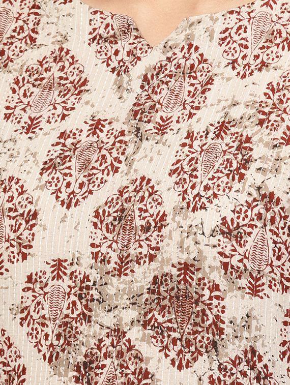 block printed straight kurta - 16245550 - Zoom Image - 5