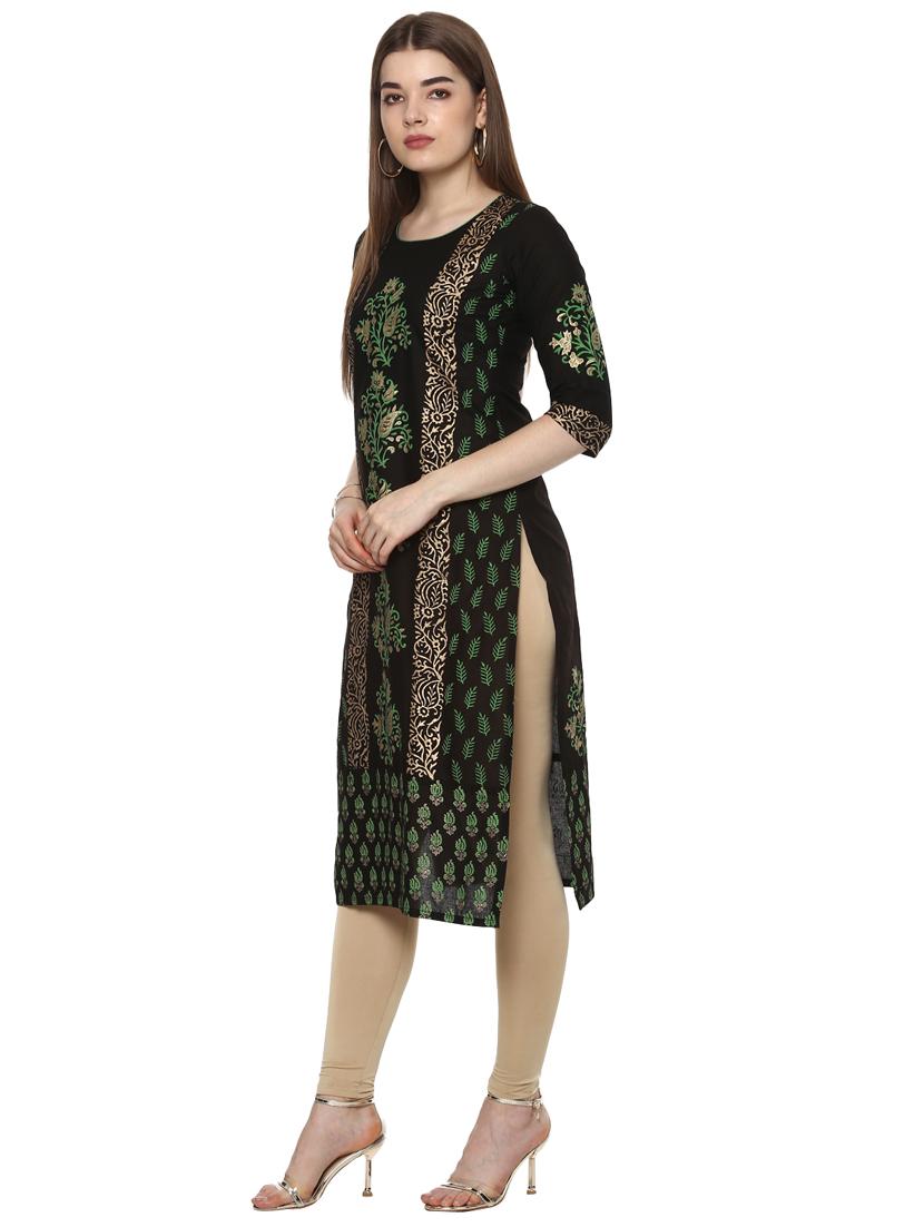 block printed straight kurta - 16245558 - Zoom Image - 2