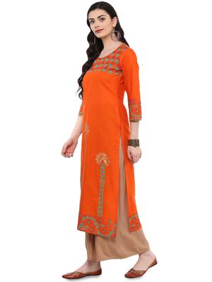 block printed straight kurta - 16245563 - Standard Image - 2