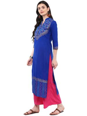 block printed straight kurta - 16245564 - Standard Image - 2