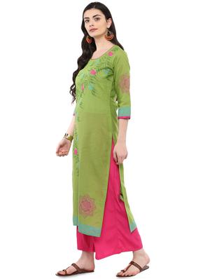 block printed straight kurta - 16245565 - Standard Image - 2