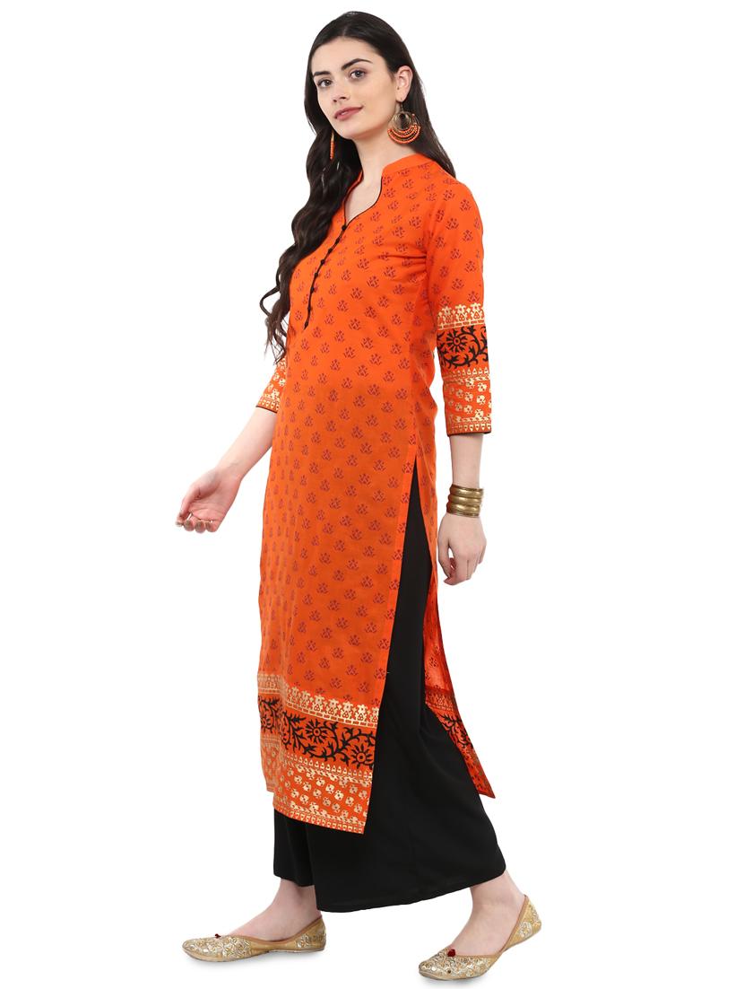 block printed straight kurta - 16245569 - Zoom Image - 2